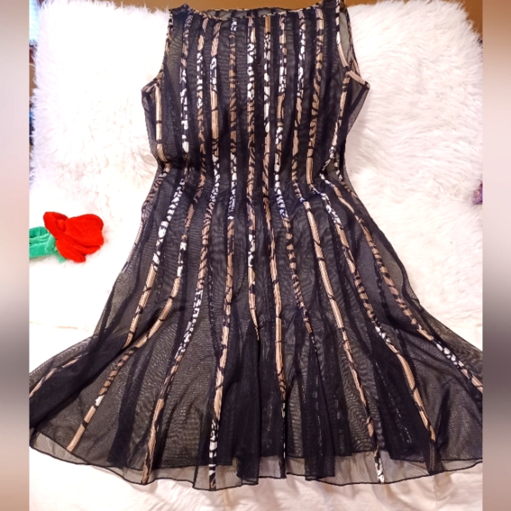 💝 Vtg Mesh Cover Dress 💖